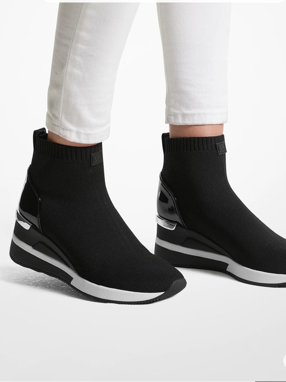 Chic Michael Kors Black Stretch Knit Skyler Bootie ~ 7/7,5
